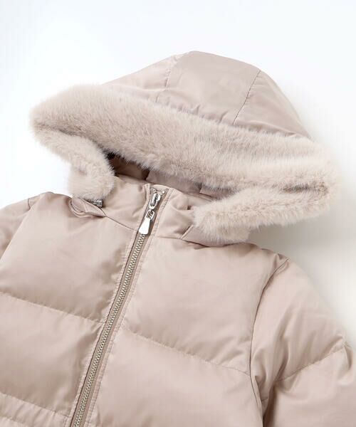 BeBe / べべ ダウンジャケット・ベスト | 【撥水加工】タフタウエストギャザーファーフード中綿コート(100~160cm) | 詳細6