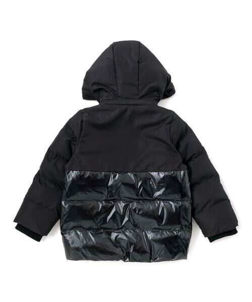 BeBe / べべ ミリタリージャケット・コート | 【撥水加工】タフタ切り替えロゴプリントフード中綿コート(100~160cm) | 詳細1