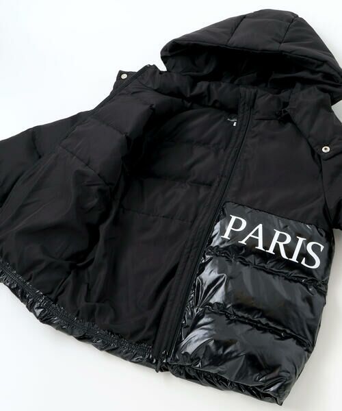 BeBe / べべ ミリタリージャケット・コート | 【撥水加工】タフタ切り替えロゴプリントフード中綿コート(100~160cm) | 詳細10