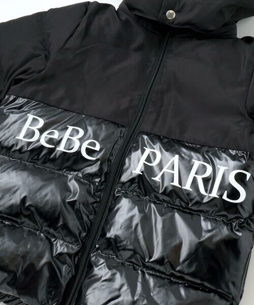 BeBe / べべ ミリタリージャケット・コート | 【撥水加工】タフタ切り替えロゴプリントフード中綿コート(100~160cm) | 詳細6