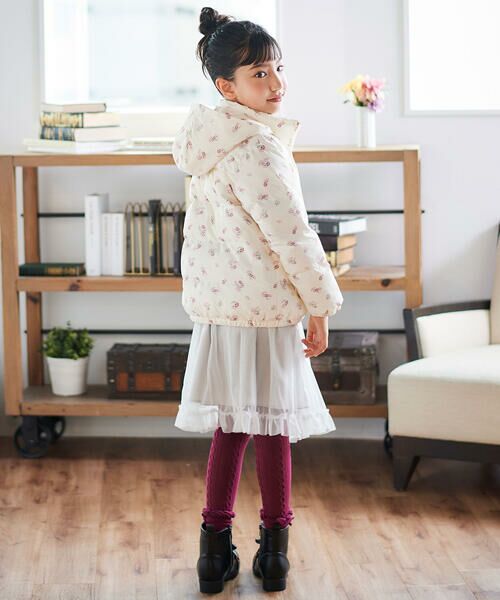 BeBe / べべ ダウンジャケット・ベスト | 【撥水加工】Girlyフラワープリントタフタフード中綿コート(90~150cm) | 詳細4