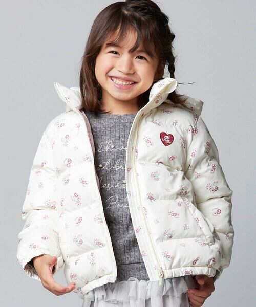 BeBe / べべ ダウンジャケット・ベスト | 【撥水加工】Girlyフラワープリントタフタフード中綿コート(90~150cm) | 詳細7