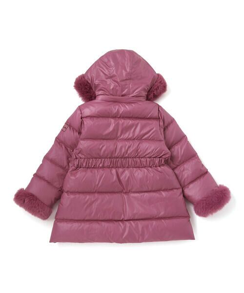 BeBe / べべ ダウンジャケット・ベスト | 【撥水加工】シャイニータフタウエスト切り替えシャギーファーフードダウンコート(90~150cm) | 詳細4