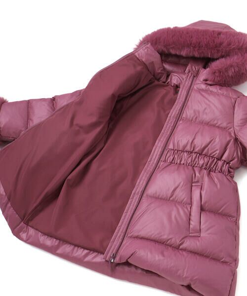 BeBe / べべ ダウンジャケット・ベスト | 【撥水加工】シャイニータフタウエスト切り替えシャギーファーフードダウンコート(90~150cm) | 詳細7
