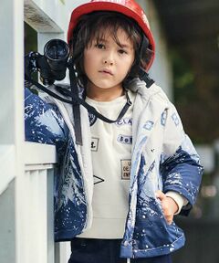 BeBe / べべ ミリタリージャケット・コート | 【撥水加工】アイスバーグプリントフード中綿コート(90~150cm)