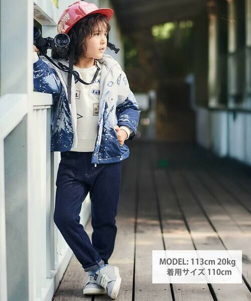 BeBe / べべ ミリタリージャケット・コート | 【撥水加工】アイスバーグプリントフード中綿コート(90~150cm) | 詳細1