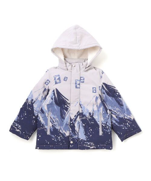 BeBe / べべ ミリタリージャケット・コート | 【撥水加工】アイスバーグプリントフード中綿コート(90~150cm) | 詳細4