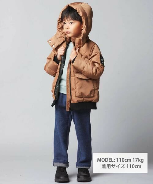 BeBe / べべ ダウンジャケット・ベスト | 【撥水加工】タフタフラップポケットフードダウンコート(95~150cm) | 詳細15