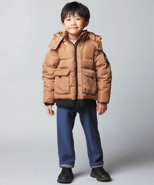 BeBe / べべ ダウンジャケット・ベスト | 【撥水加工】タフタフラップポケットフードダウンコート(95~150cm) | 詳細16