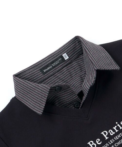 BeBe / べべ スウェット | ポンチ×チェックシャツレイヤード風トレーナー(90~160cm) | 詳細6