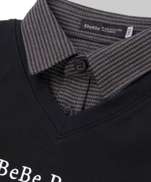 BeBe / べべ スウェット | ポンチ×チェックシャツレイヤード風トレーナー(90~160cm) | 詳細7