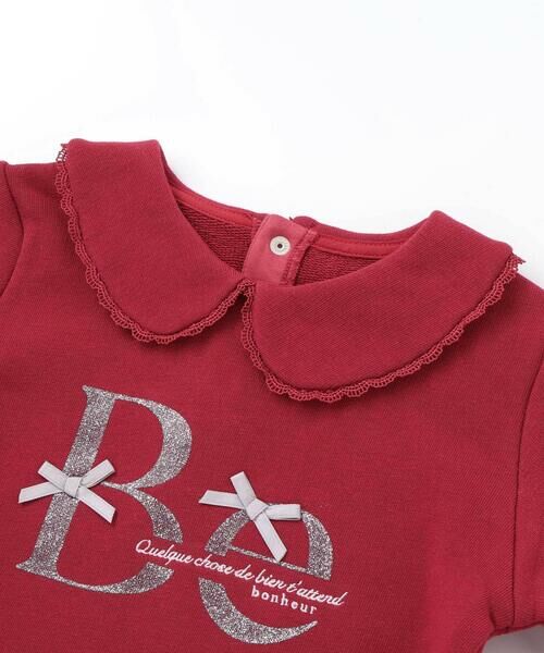 BeBe / べべ スウェット | マシュマロウラケラウンドカラーグリッターロゴトレーナー(90~150cm) | 詳細6