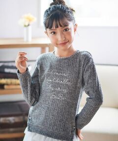 BeBe / べべ ニット・セーター | ケーブル編みカットニットサイドボタンプルオーバー(90~150cm)