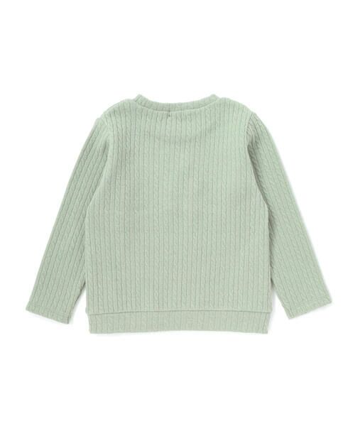 BeBe / べべ ニット・セーター | ケーブル編みカットニットサイドボタンプルオーバー(90~150cm) | 詳細5