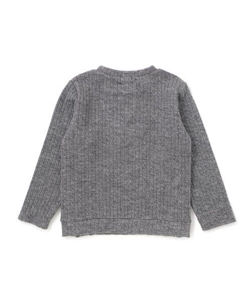 BeBe / べべ ニット・セーター | ケーブル編みカットニットサイドボタンプルオーバー(90~150cm) | 詳細11