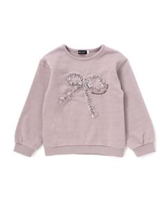 BeBe / べべ スウェット | ラメフリルリボンモチーフトレーナー(90~160cm)