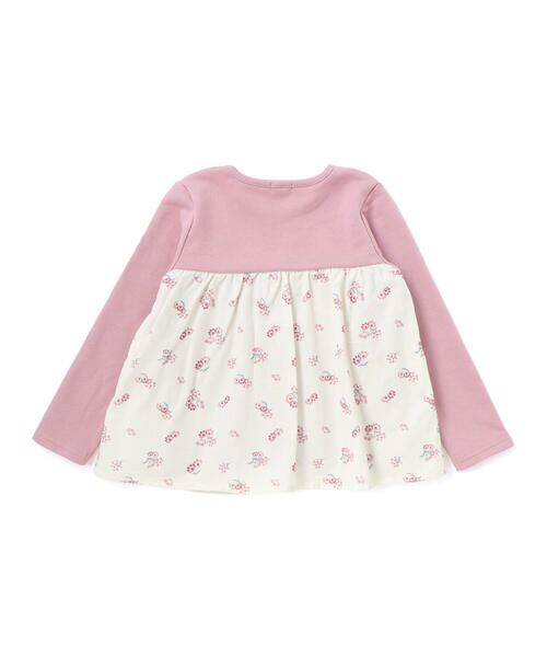 BeBe / べべ スウェット | 【お揃い】シャツコールGirlyフラワープリントドッキングプルオーバー(80~140cm) | 詳細1