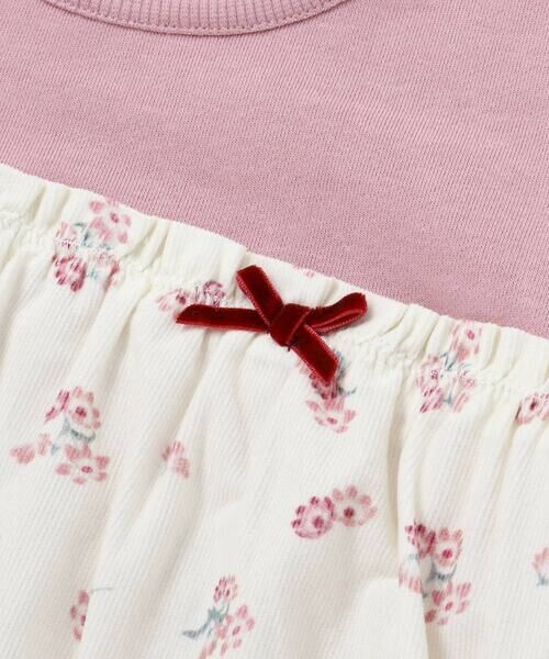 BeBe / べべ スウェット | 【お揃い】シャツコールGirlyフラワープリントドッキングプルオーバー(80~140cm) | 詳細3
