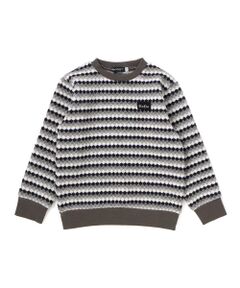 BeBe / べべ ニット・セーター | ダイヤMIXボーダーカットニットプルオーバー(90~150cm)