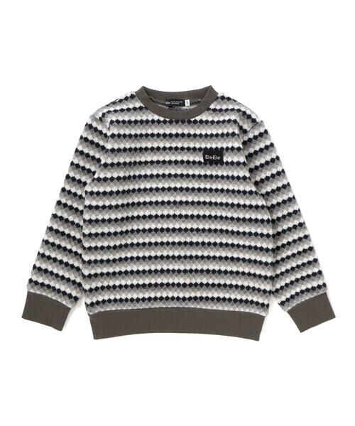 BeBe / べべ ニット・セーター | ダイヤMIXボーダーカットニットプルオーバー(90~150cm) | 詳細9