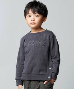 BeBe / べべ スウェット | ムラ染めサイドスナップロゴパッチトレーナー(90~160cm)