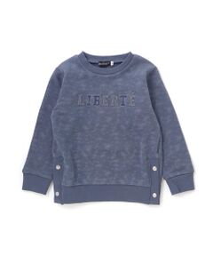 BeBe / べべ スウェット | ムラ染めサイドスナップロゴパッチトレーナー(90~160cm)