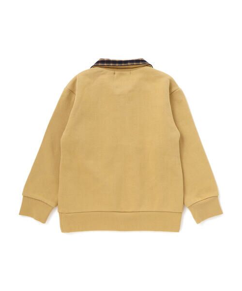 BeBe / べべ スウェット | 裏起毛チェック切り替えハーフジップトレーナー(90~150cm) | 詳細4