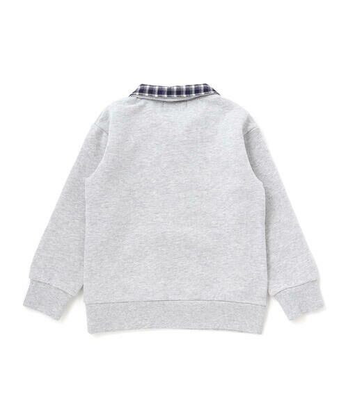 BeBe / べべ スウェット | 裏起毛チェック切り替えハーフジップトレーナー(90~150cm) | 詳細10