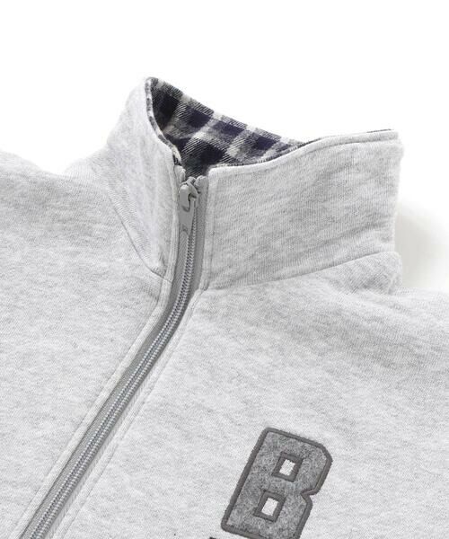 BeBe / べべ スウェット | 裏起毛チェック切り替えハーフジップトレーナー(90~150cm) | 詳細12