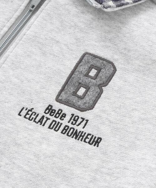 BeBe / べべ スウェット | 裏起毛チェック切り替えハーフジップトレーナー(90~150cm) | 詳細13