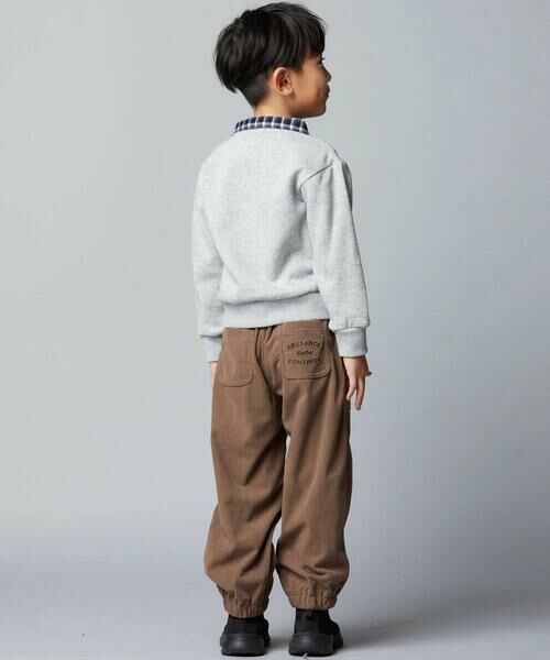 BeBe / べべ スウェット | 裏起毛チェック切り替えハーフジップトレーナー(90~150cm) | 詳細8