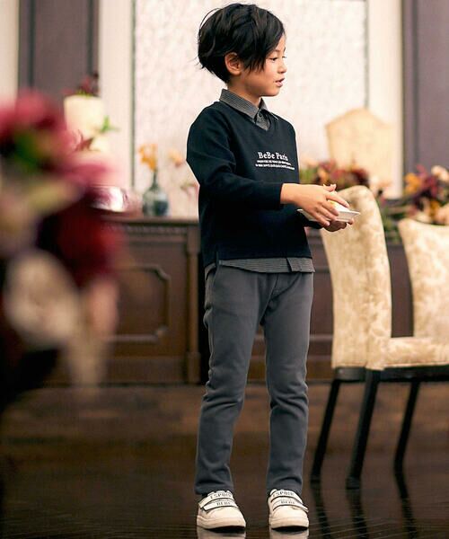 BeBe / べべ スラックス・ドレスパンツ | ウールライクストレッチスリムロングパンツ(90~160cm) | 詳細2