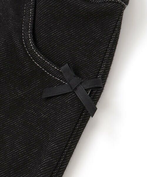 BeBe / べべ デニムパンツ | デニムムートン裏ファーリボンポイントスリムロングパンツ(80~160cm) | 詳細3
