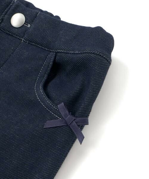 BeBe / べべ デニムパンツ | デニムムートン裏ファーリボンポイントスリムロングパンツ(80~160cm) | 詳細10