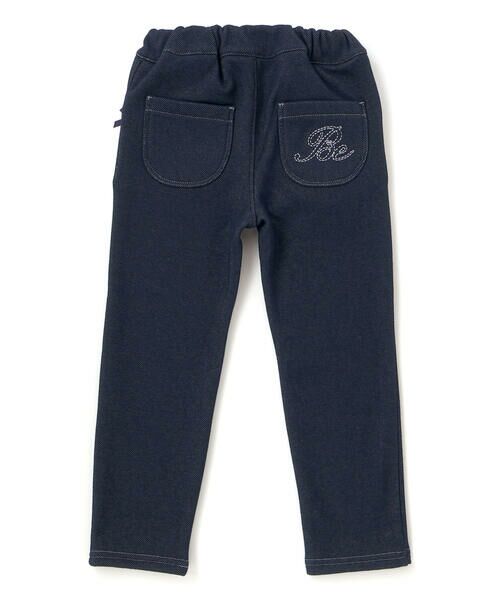 BeBe / べべ デニムパンツ | デニムムートン裏ファーリボンポイントスリムロングパンツ(80~160cm) | 詳細9