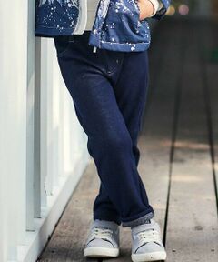 BeBe / べべ デニムパンツ | デニムムートン裏ファーストレートロングパンツ(80~160cm)