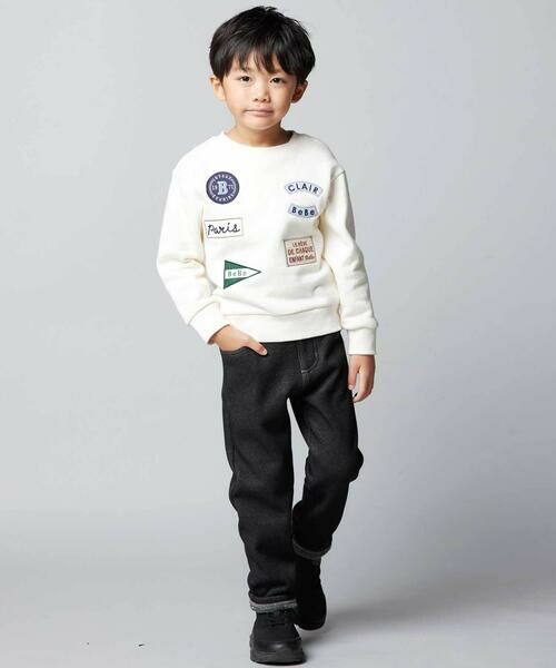 BeBe / べべ デニムパンツ | デニムムートン裏ファーストレートロングパンツ(80~160cm) | 詳細2