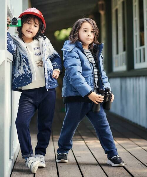 BeBe / べべ デニムパンツ | デニムムートン裏ファーストレートロングパンツ(80~160cm) | 詳細13