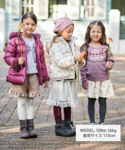 BeBe / べべ ショート・ハーフ・半端丈パンツ | 【お揃い】シャツコールGirlyフラワープリントキュロットパンツ(90~150cm) | 詳細4