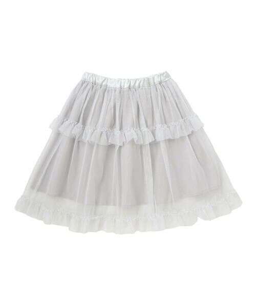 BeBe / べべ ミニ・ひざ丈スカート | ラメチュールフリルティアードスカート(100~150cm) | 詳細10