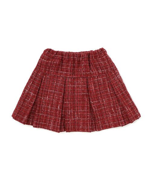 BeBe / べべ ミニ・ひざ丈スカート | 【お揃い】エタンセルラメツイードインナーパンツ付プリーツスカート(90~150cm) | 詳細3