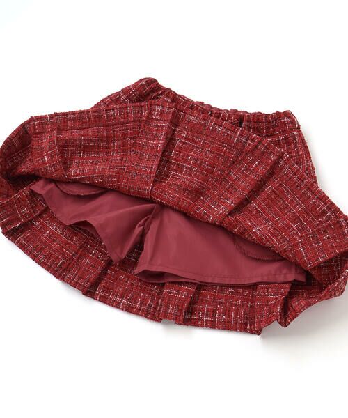 BeBe / べべ ミニ・ひざ丈スカート | 【お揃い】エタンセルラメツイードインナーパンツ付プリーツスカート(90~150cm) | 詳細9