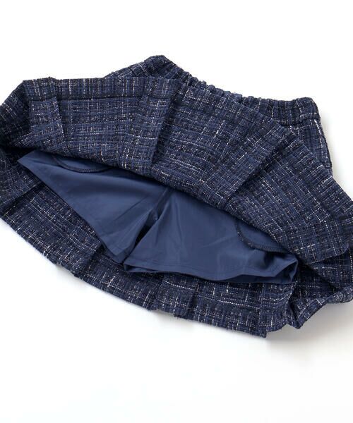 BeBe / べべ ミニ・ひざ丈スカート | 【お揃い】エタンセルラメツイードインナーパンツ付プリーツスカート(90~150cm) | 詳細19