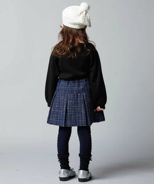 BeBe / べべ ミニ・ひざ丈スカート | 【お揃い】エタンセルラメツイードインナーパンツ付プリーツスカート(90~150cm) | 詳細14