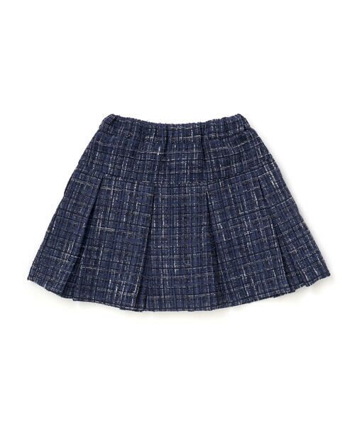 BeBe / べべ ミニ・ひざ丈スカート | 【お揃い】エタンセルラメツイードインナーパンツ付プリーツスカート(90~150cm) | 詳細17