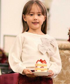 BeBe / べべ ニット・セーター | BIGリボンモチーフニットプルオーバー(100~150cm)