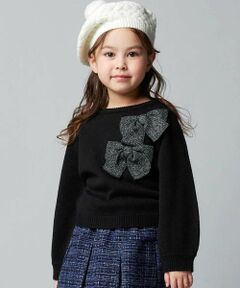 BeBe / べべ ニット・セーター | BIGリボンモチーフニットプルオーバー(100~150cm)