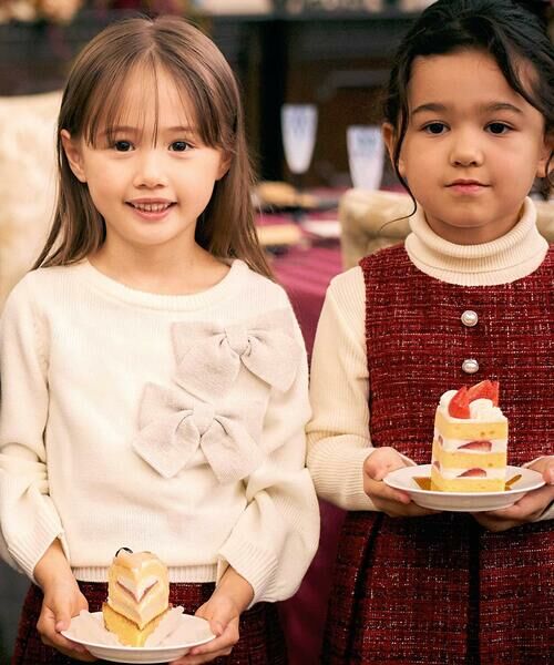 BeBe / べべ ニット・セーター | BIGリボンモチーフニットプルオーバー(100~150cm) | 詳細3