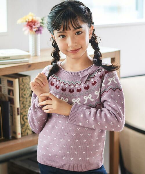 BeBe / べべ ニット・セーター | ノルディック求心柄ジャガードニットプルオーバー(90~150cm) | 詳細2