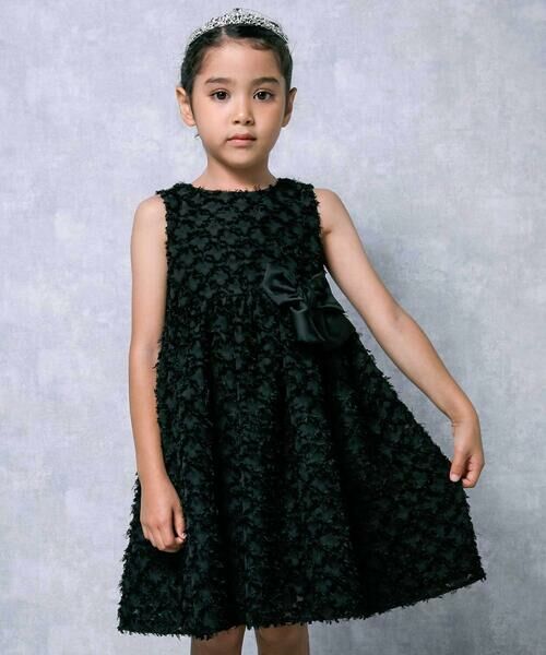 BeBe / べべ ドレス | シャギージャガードドレス(100~140cm)(ブラック)